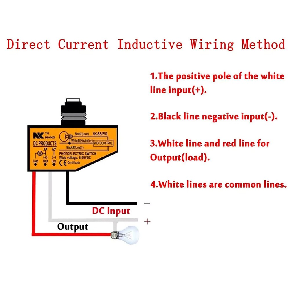 DC8-50V Photocell Light Sensor Switch For Automatic Switching Lights Control