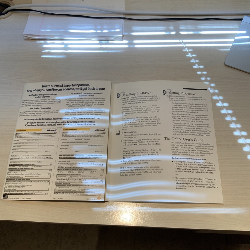 Microsoft IntelliMouse Getting Started Guide 1