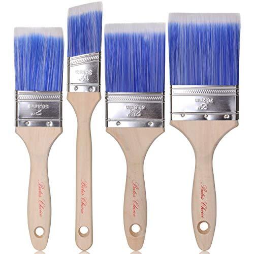 Bates Paint Brushes - 4 Pack, 4 Pack, 1.5", 2", 2.5", 3" Wood Handle Angle/Flat