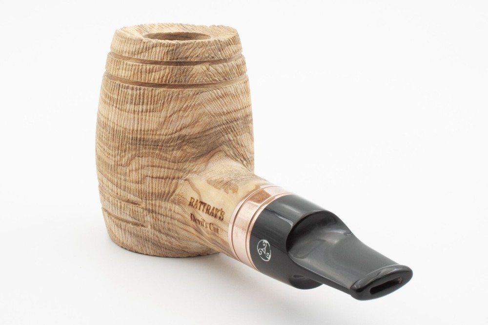 NEW! RATTRAY'S DEVIL'S CUT OLIVE WOOD 9MM PIPE incl. Adapter / BRUSHED