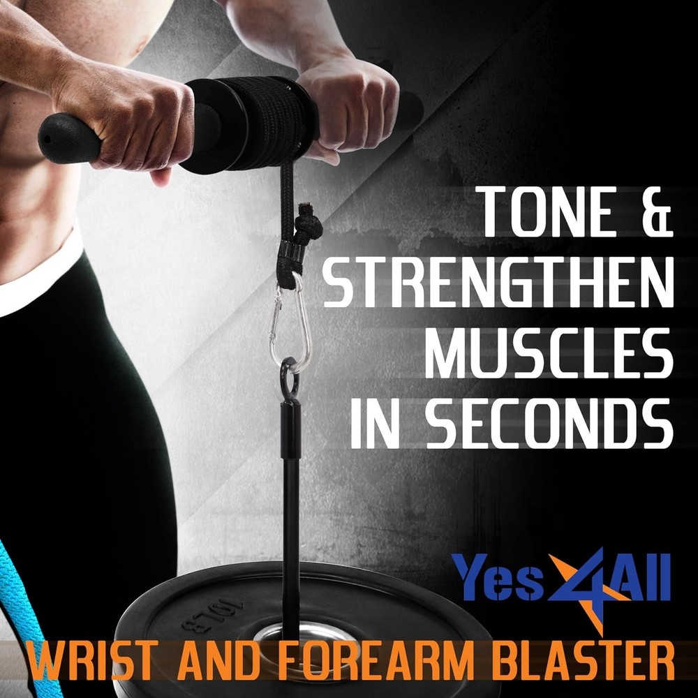 Yes4All Wrist and Forearm Blaster - Roller & 16.30", A. Basic - Black