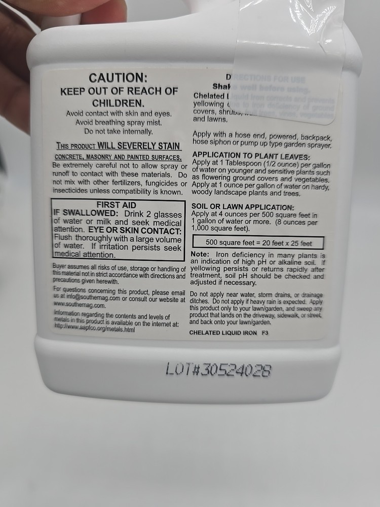 Chelated Liquid Iron Fertilizer - 1 Pint