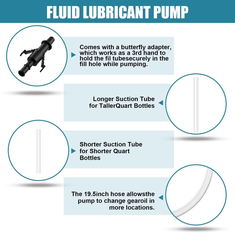 Fluid Pump for Standard Quart Bottles 2Pack28mm 8cc Per Pump Stroke，transmis...