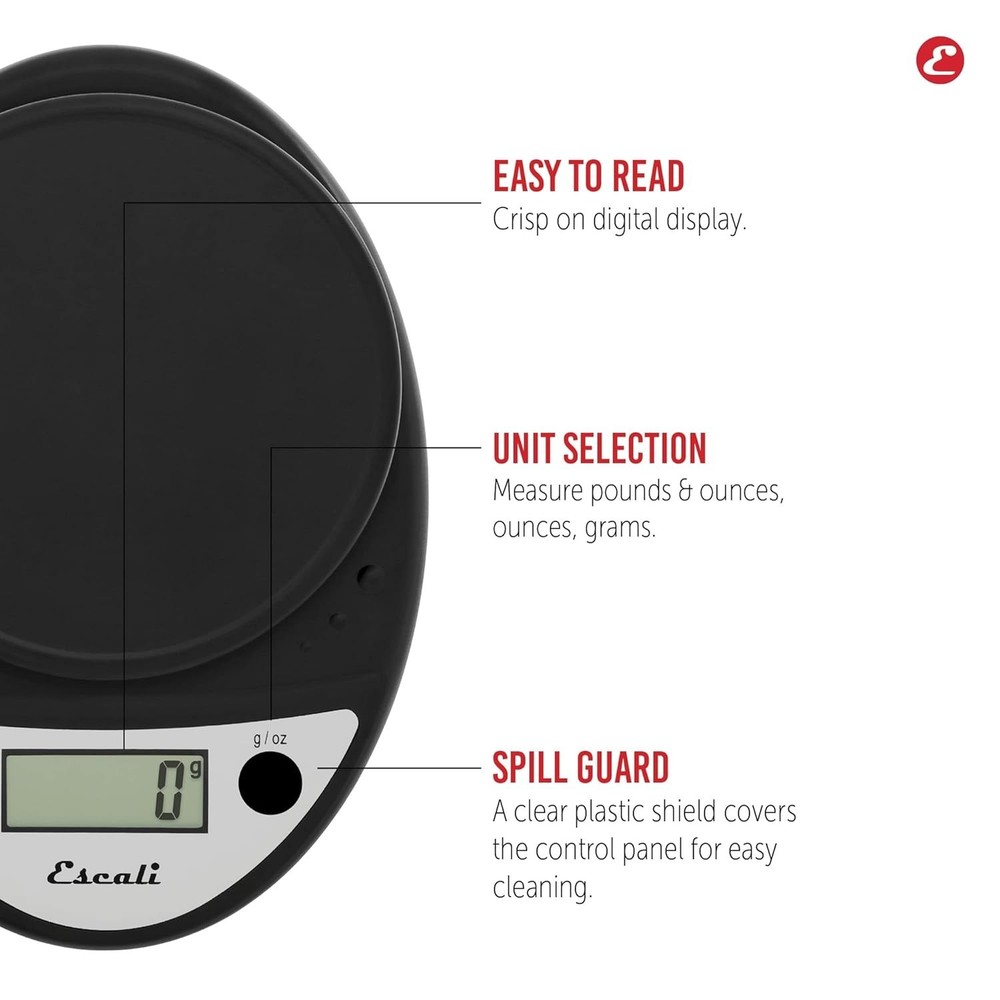 Escali Primo Digital Food Scale Multi-Functional Kitchen Scale and Baking Scale