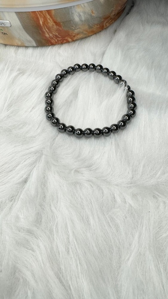 Hematite Beaded Bracelet - 6mm