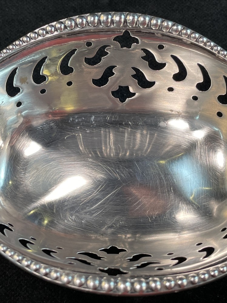 Tiffany Sterling Silver Pierced Candy / Nut Dish No Monogram VG condition
