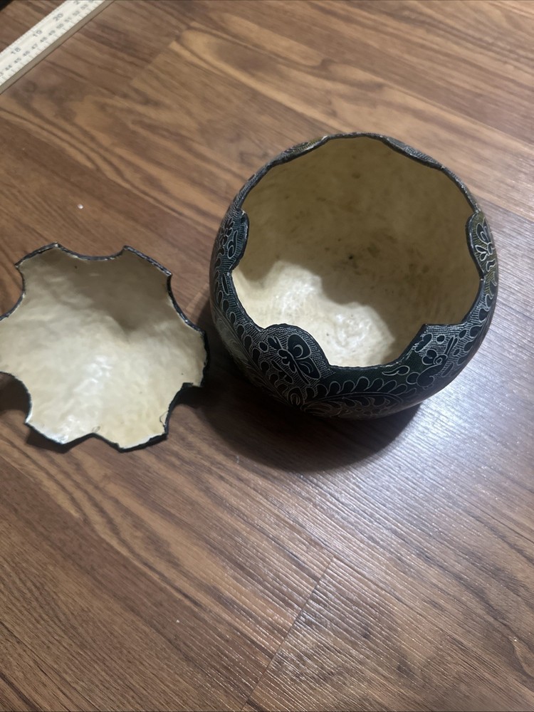 Gourd Blue With Animals Painted All Over