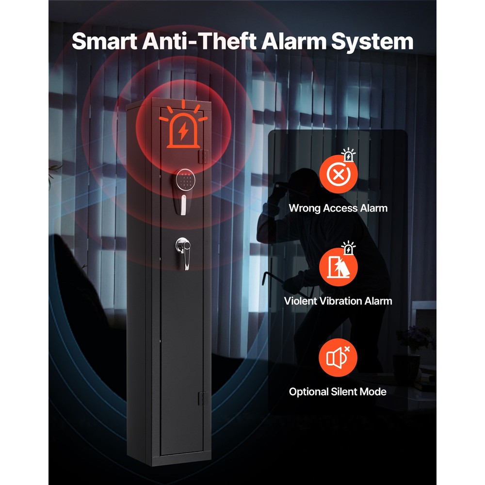 Uimoso Secure Gun Storage with Digital Lock & Adjustable Racks, Assembly Needed