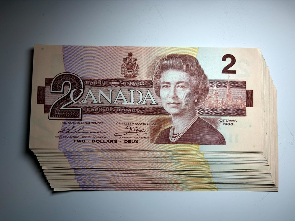 Canada 1986 Two Dollar Banknotes $2 Bills