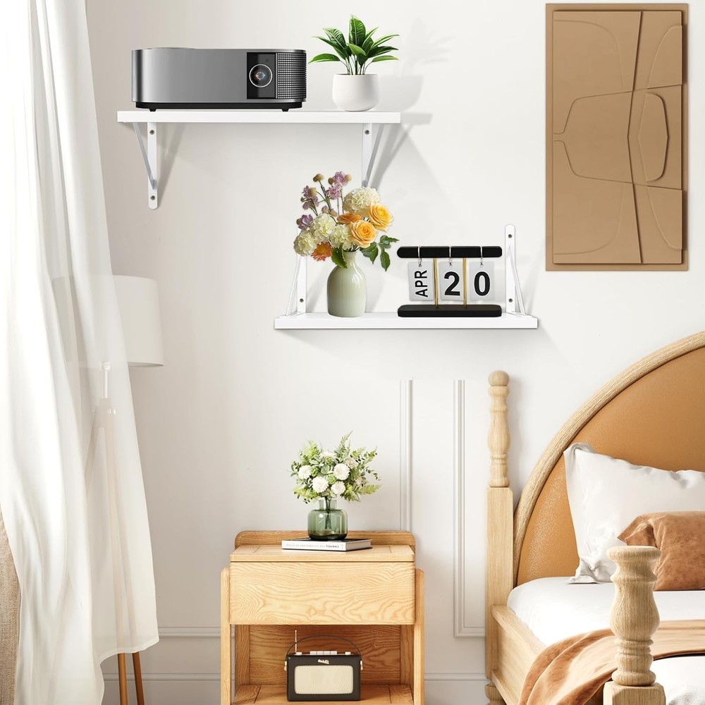 2 Pcs Projector Wall Mount Shelf Projector Floating Shelf Projector Rack Hold...