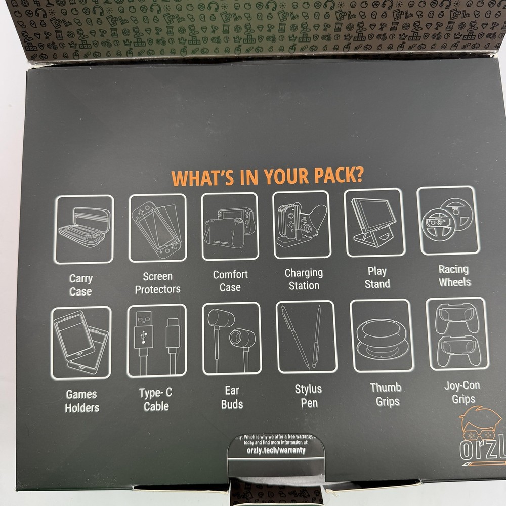 Orzly Ultimate Geek Pack Accessory Bundle For Switch Switch OLED Black