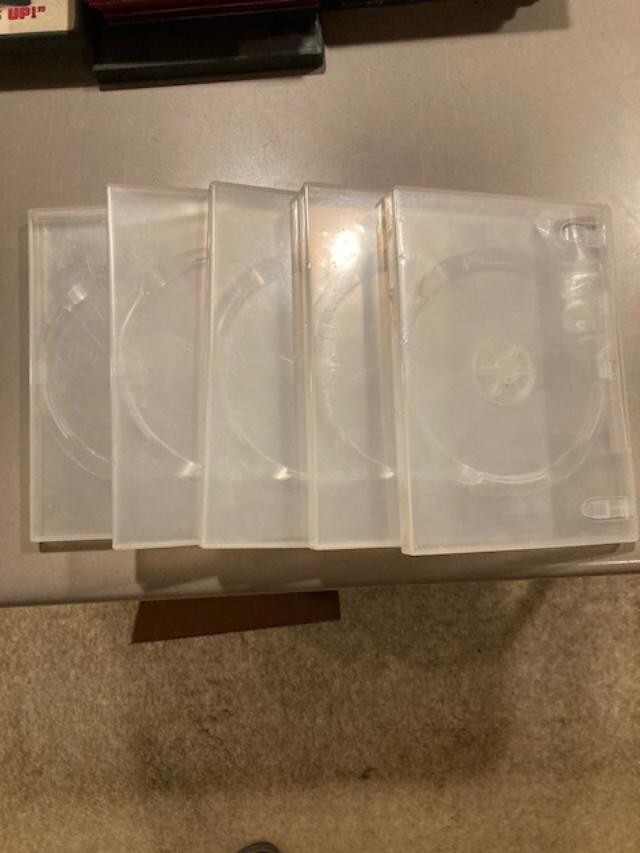 (10) ten - Clear Standard Size Soft Plastic CD / DVD Cases (1/2")