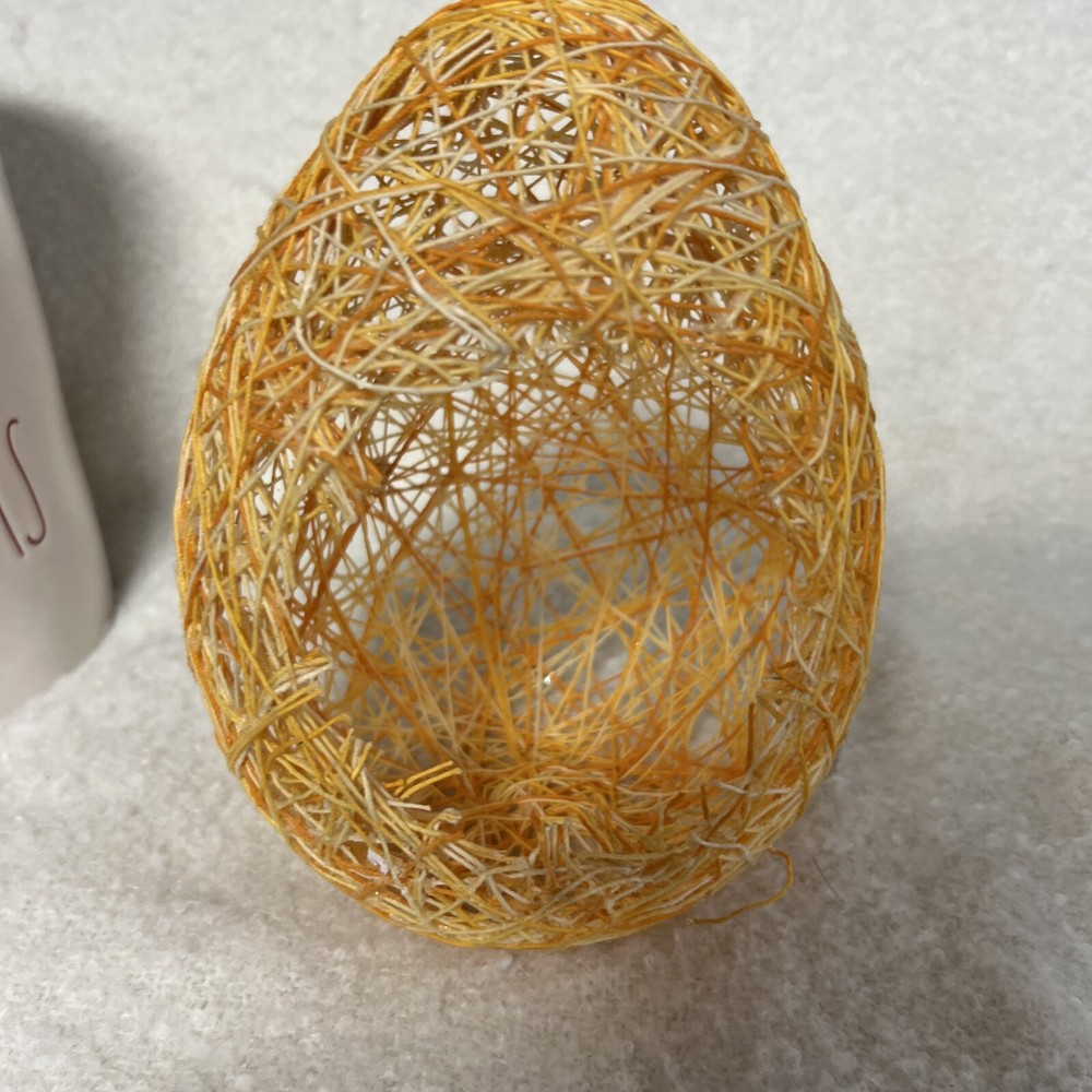 Vtg Orange Easter Diorama Egg Large Handmade String