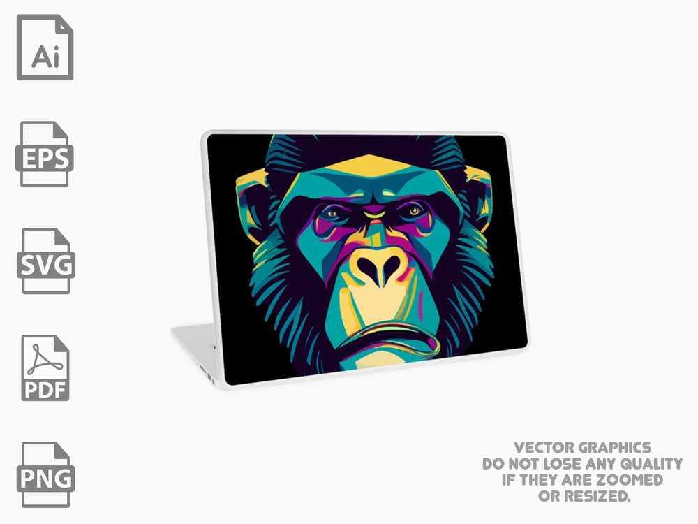 Abstract Gorilla Vector | Gorilla vector | Abstract svg | Gorilla svg | Gorilla
