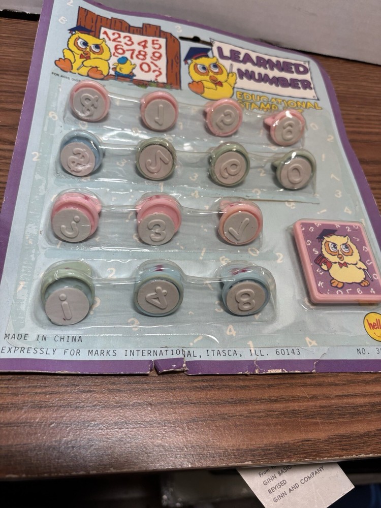 Vintage Learned Number Educational Stamp Set Numbers 0-9