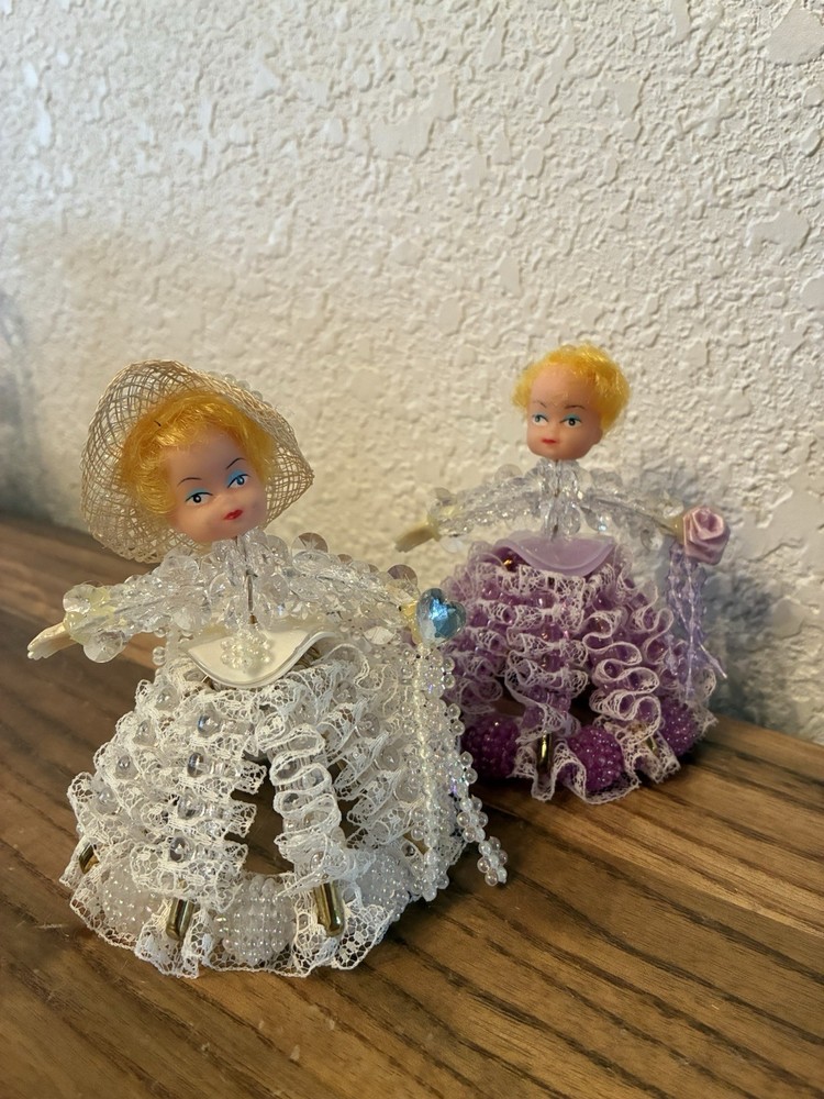 2 Safety Pin Beaded Ladies