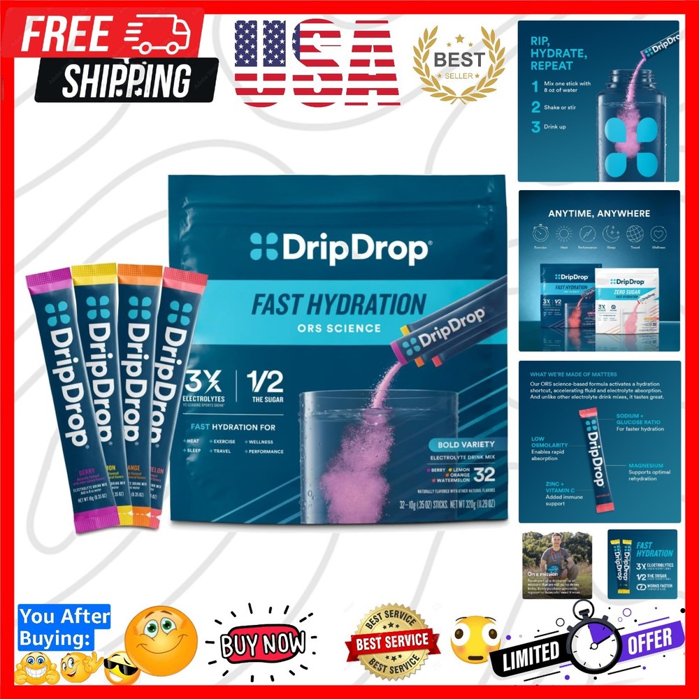 Hydration Packets - Bold Variety Pack - Single Serve Electrolytes Powder Drin...