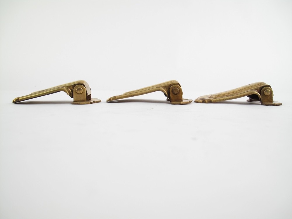 THREE / Vintage Art Deco Stepped Skyscraper Offset Cabinet Hinge 4.5"x3"