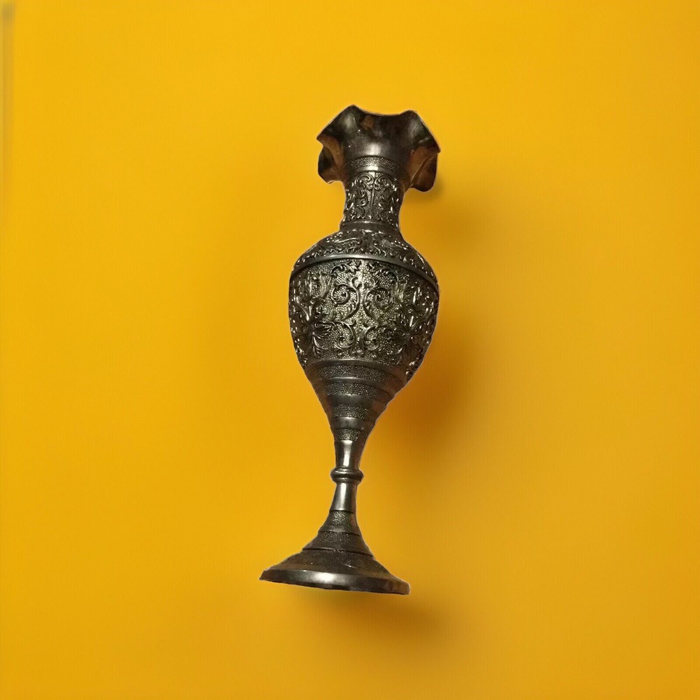 10”silver tones Emirati Vase