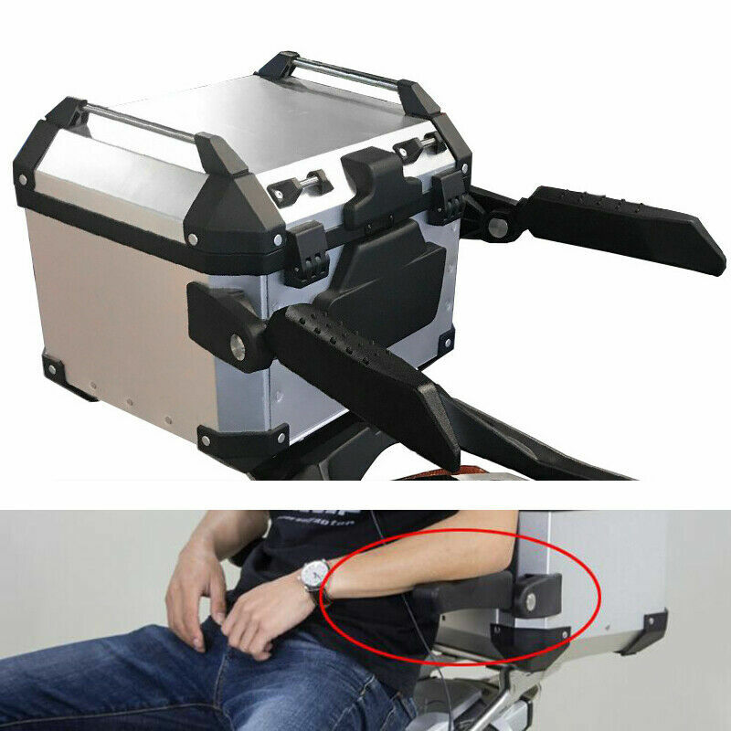 Folding Universal Motorcycle Top Case Box Trunk Rear Seat Passenger Armrest Kit