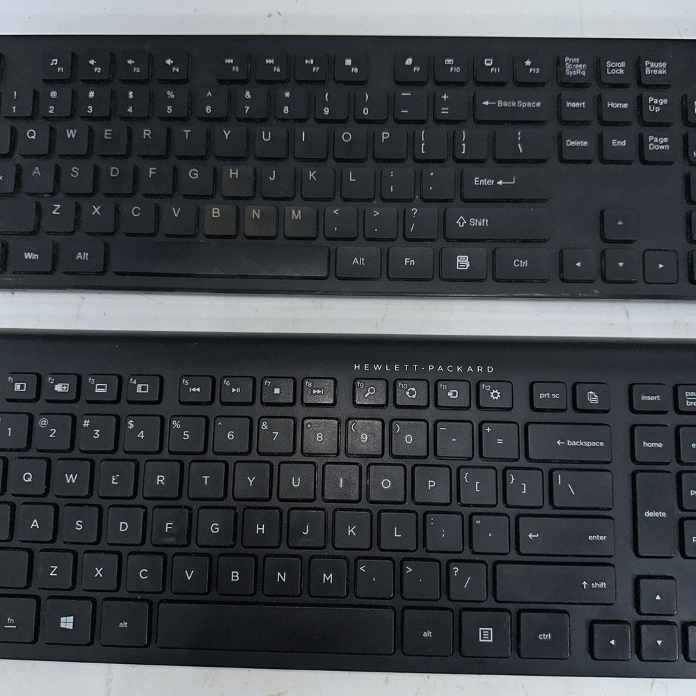 2 Wireless Keyboards NO DONGLE - UNTESTED HP & Unbranded