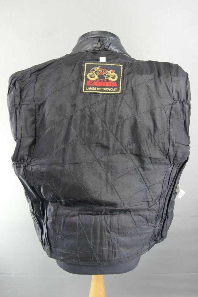 CLASSIC LAMBA BLACK LEATHER BIKER JACKET 36 INCH