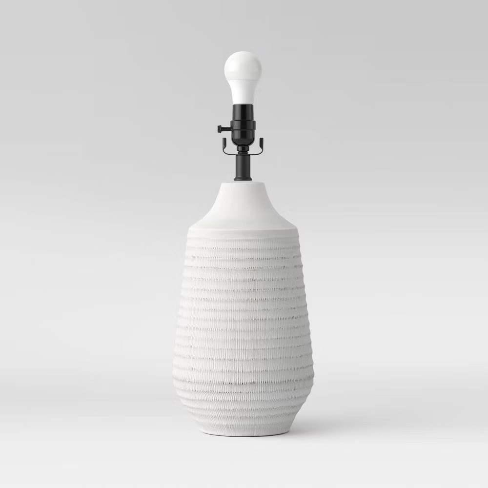 Large Textured Ceramic Lamp Base White - Threshold