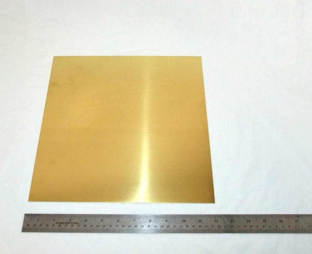 Brass Sheet 26ga 12" x 12" 0.41mm Thick