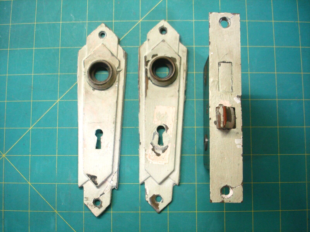 TRUE VINTAGE ALL BRASS MORTISE AND FACEPLATES