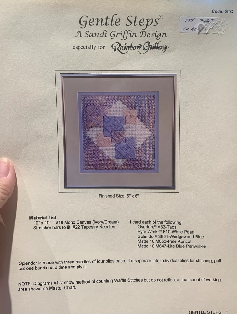“ Gentle Steps” By Sandi Griffin Design Chart & Instructions Needlepoint