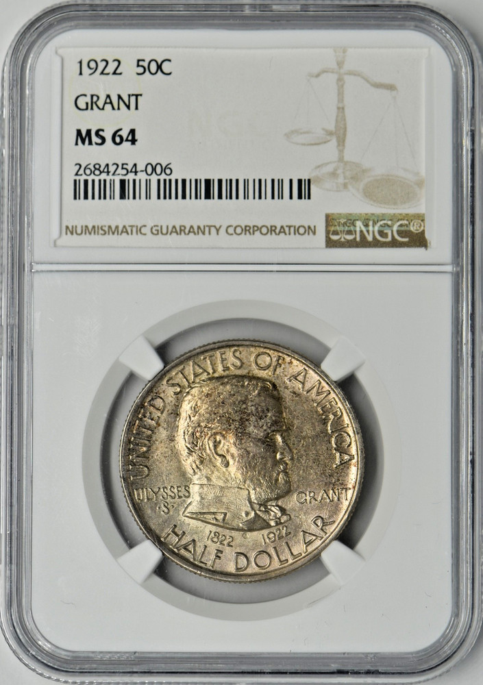 1922 Grant Commemorative Silver Half Dollar - NGC MS64 - ✪COINGIANTS✪