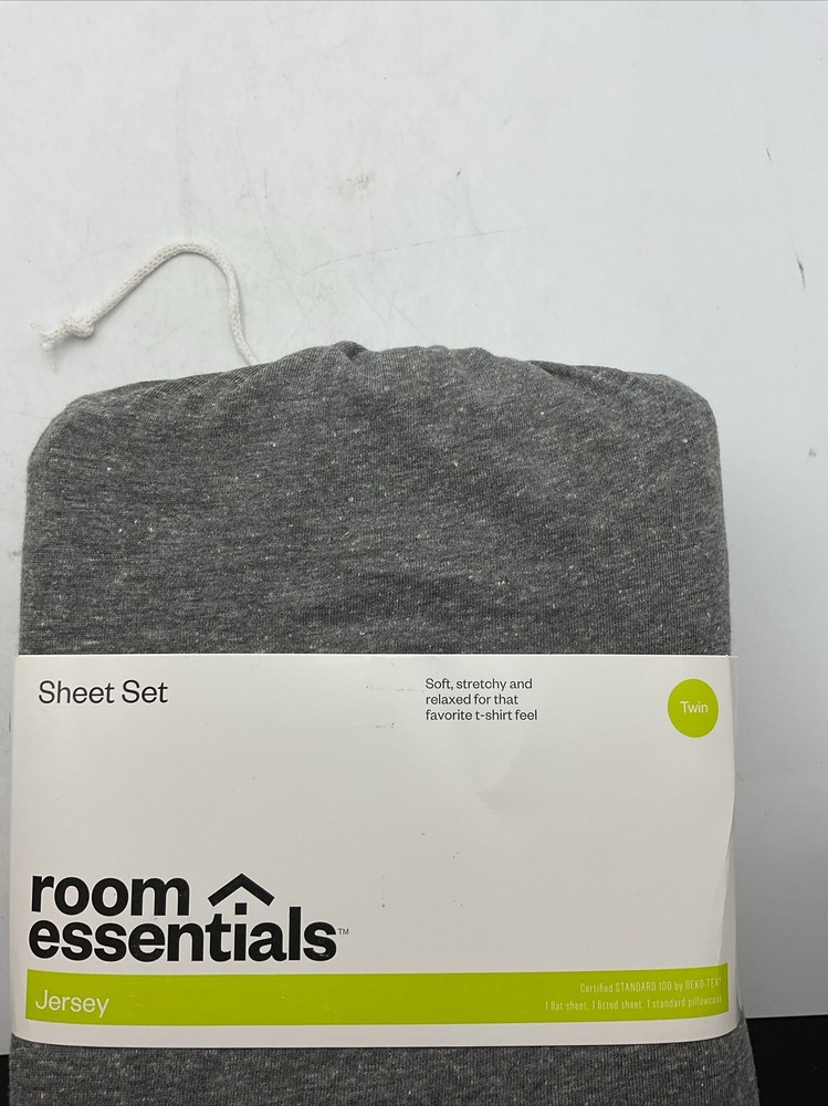 Room Essentials Twin Sheet Set Jersey Gray