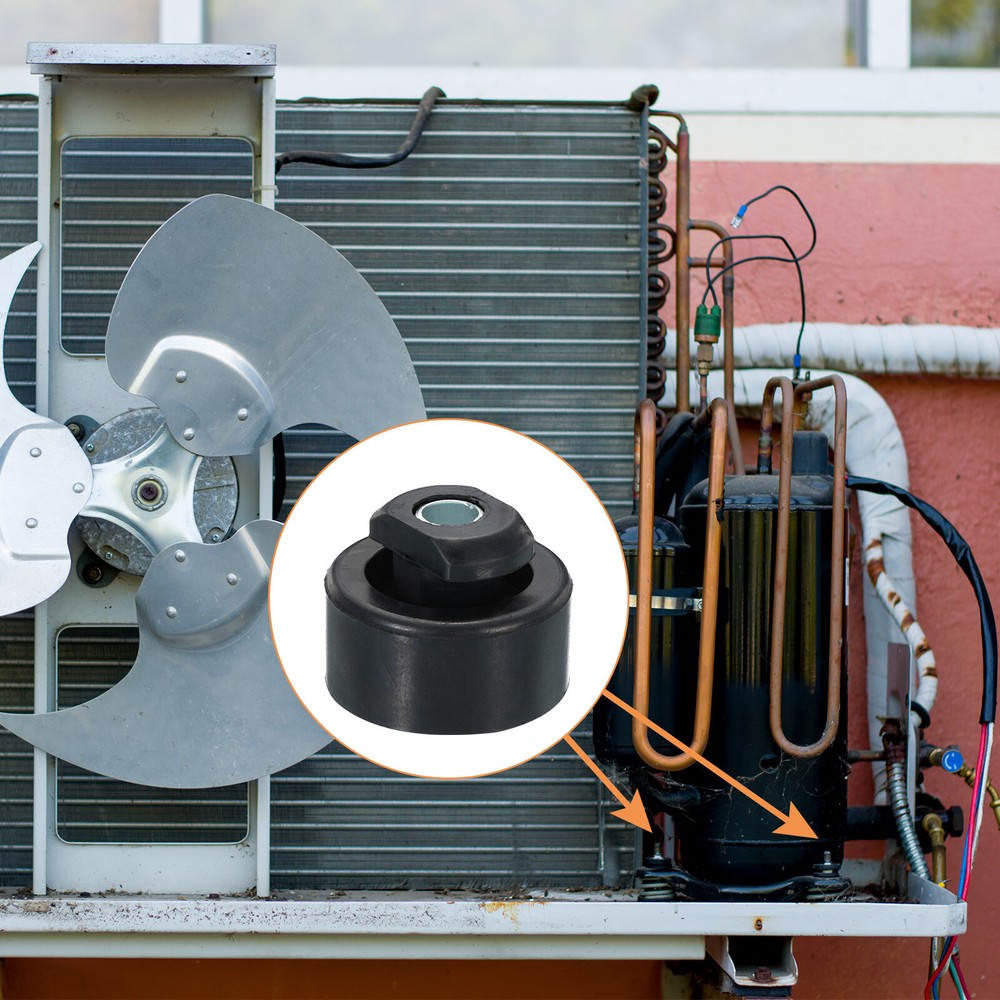 1.6" x 1.2" Compressor Rubber Feet, 8 Pack AC Mount Anti Vibration Pad, Black