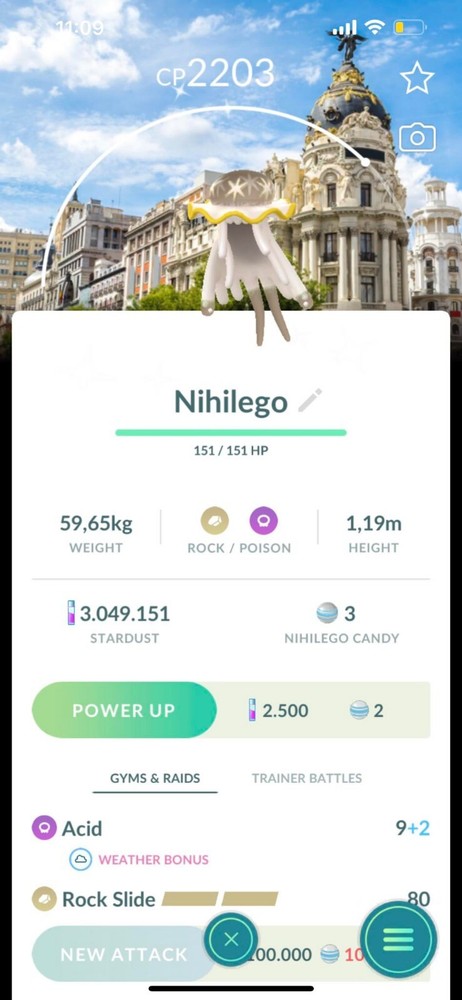Shiny Nihilego Madrid Spain background - TRADE
