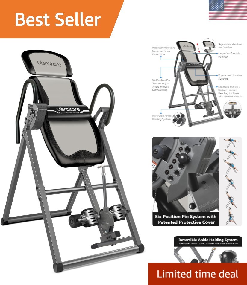 Advanced Heavy Duty Inversion Table with 6 Angle Adjustment for Ultimate Comfort