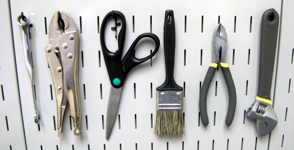 6 Pack Standard Slotted Pegboard Hooks - Rust-Resistant & Secure Tool Storage