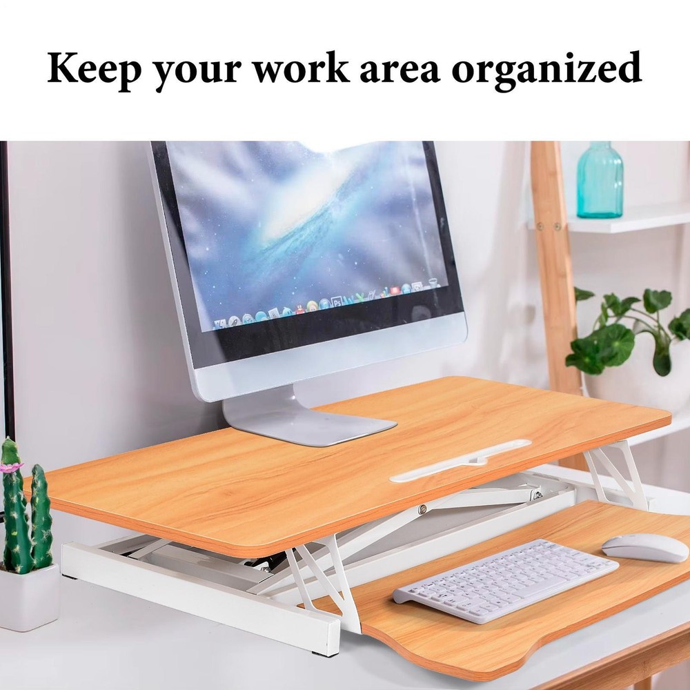 Rustic 37" Height Adjustable Desk Converter