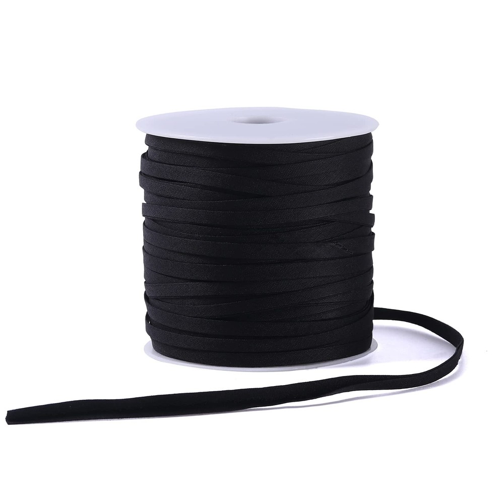 Bias Tape Double Fold 1/4 Inch, Binding 55 Yards, black