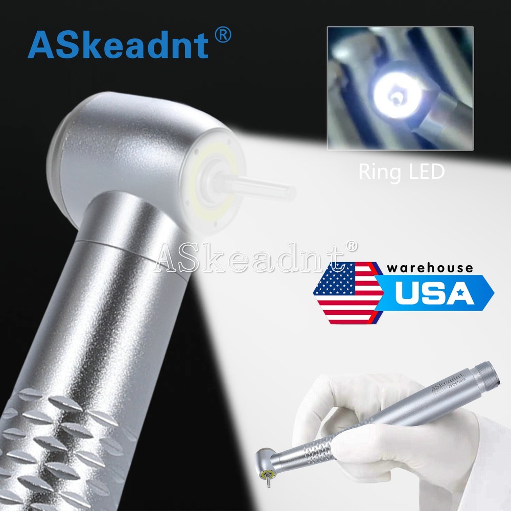 Fiber Optic LED E-generator Shadowless Ring Handpiece Ceramic Bearing 2Holes USA
