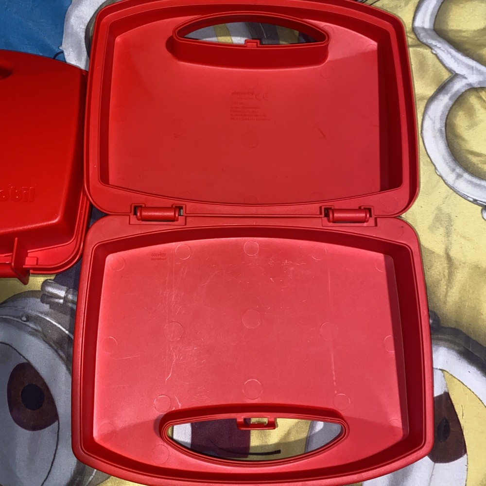 Red Playmobil Plastic Storage Carry Case, Empty