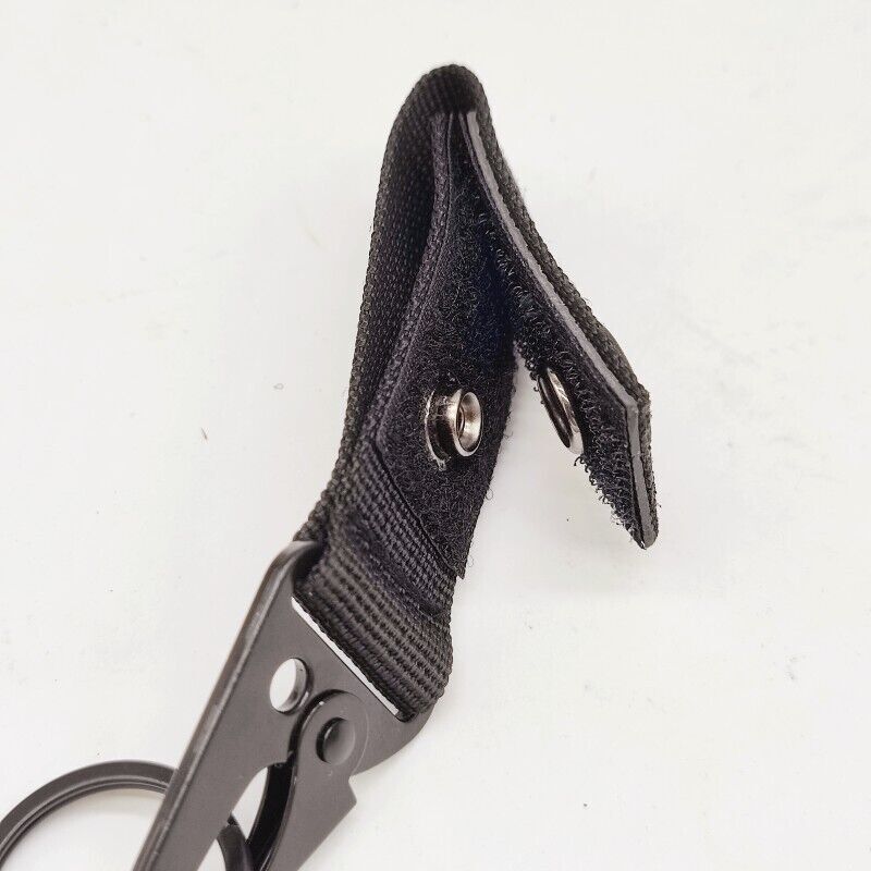 Duty Belt Key Holder, 3Pcs - Nylon Strap with Snap D-Sharp Clip Key Ring (Black)