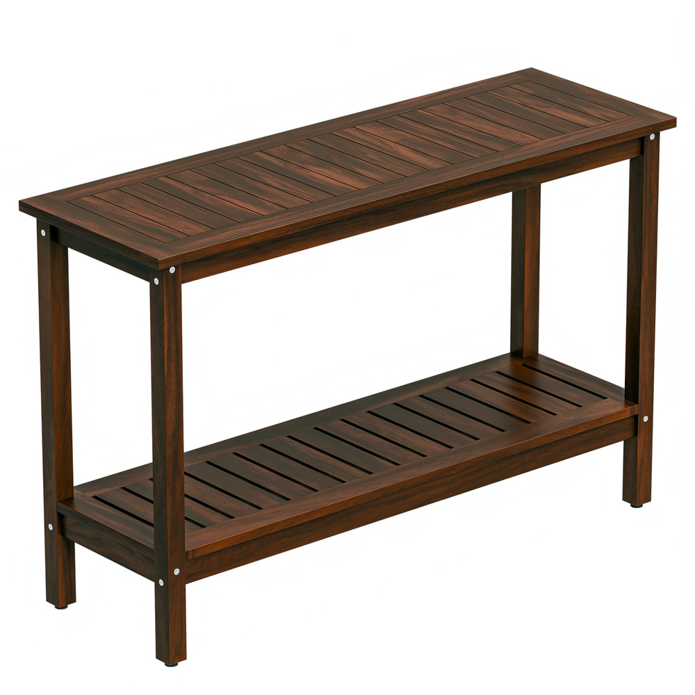 48" Console Table Multiuse Buffet Bar Storage Organizer with Foot Slider Coffee