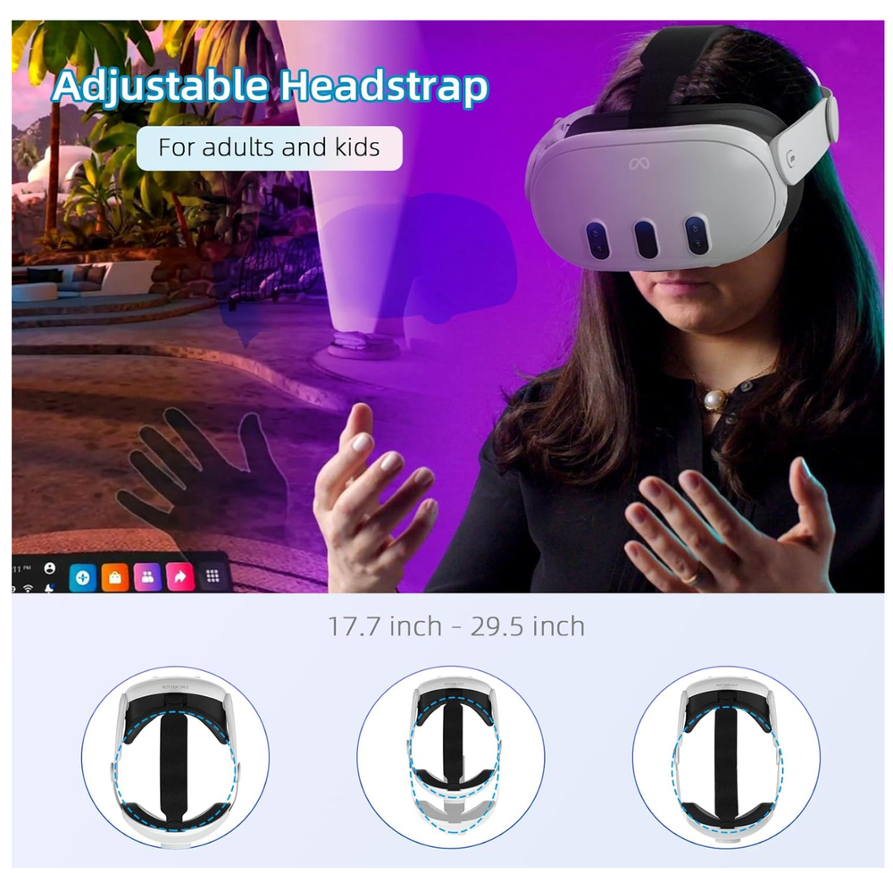 Head Strap Compatible with Oculus Quest 3,Meta Quest 3 Accessories Adjustable El