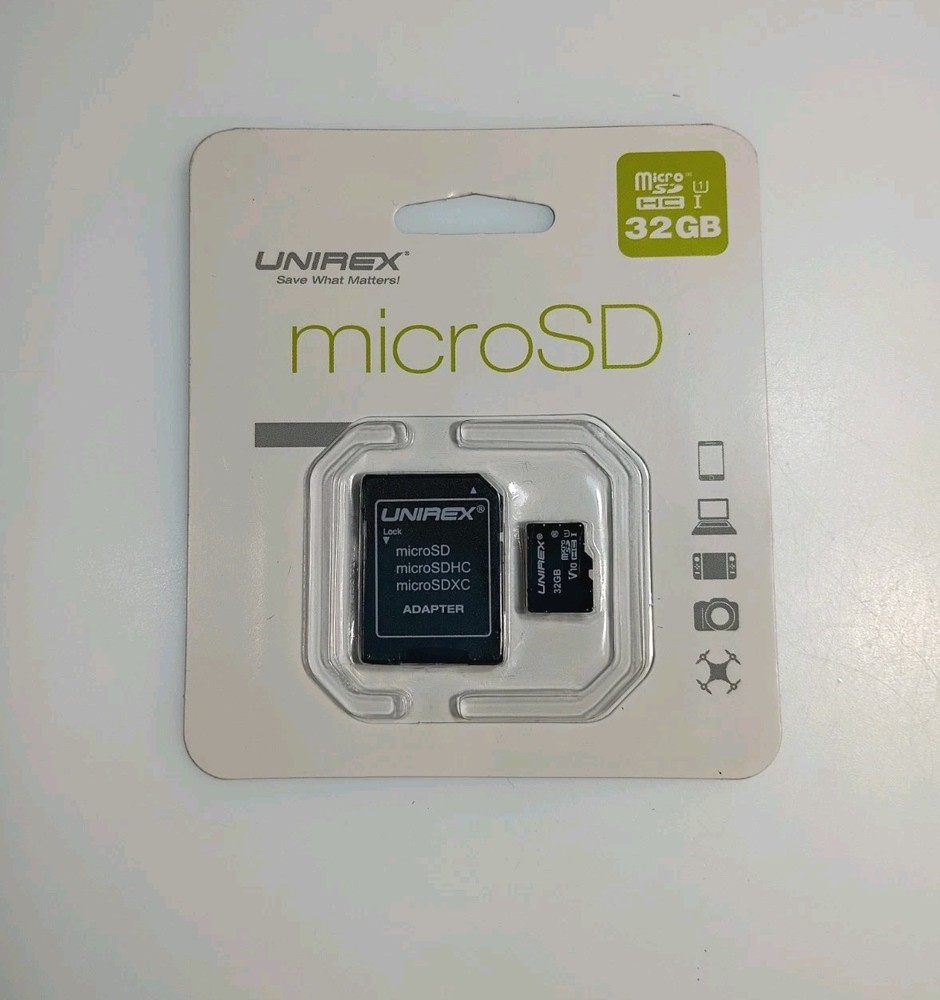 Unirex 32GB Micro SD HD Class 10 Memory Card with Adapter USB Reader