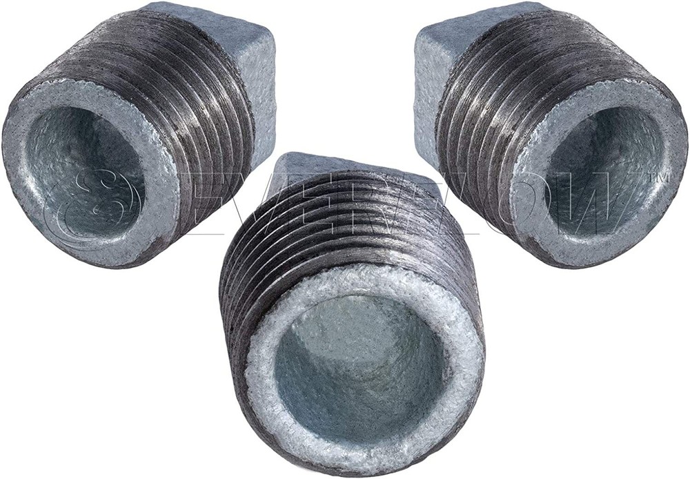 1/4" MIP Galvanized Malleable Iron Plug with Square Head