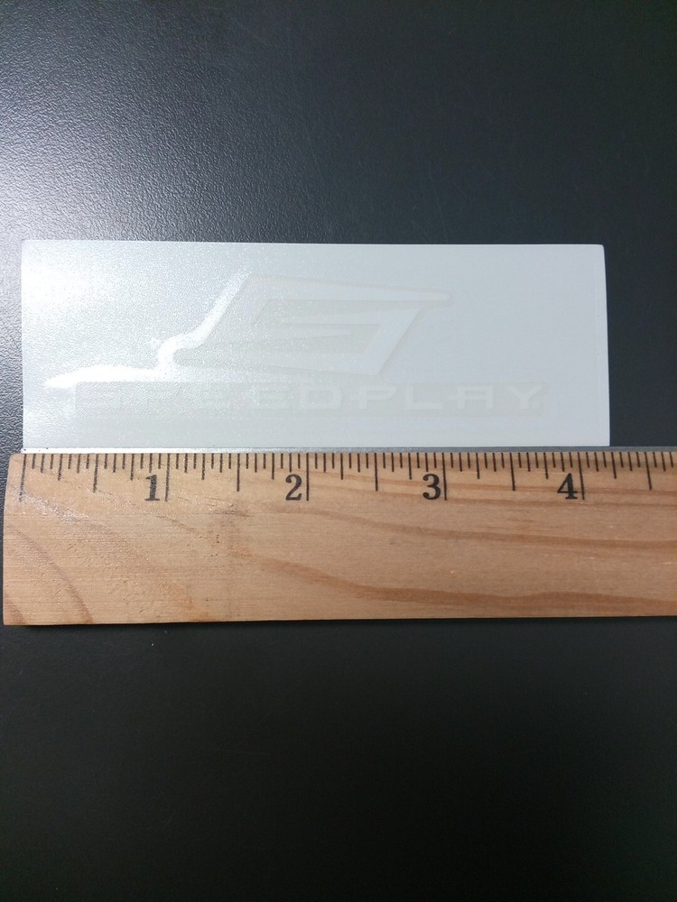 3.5" Speed Play Decal/Sticker White on Clear