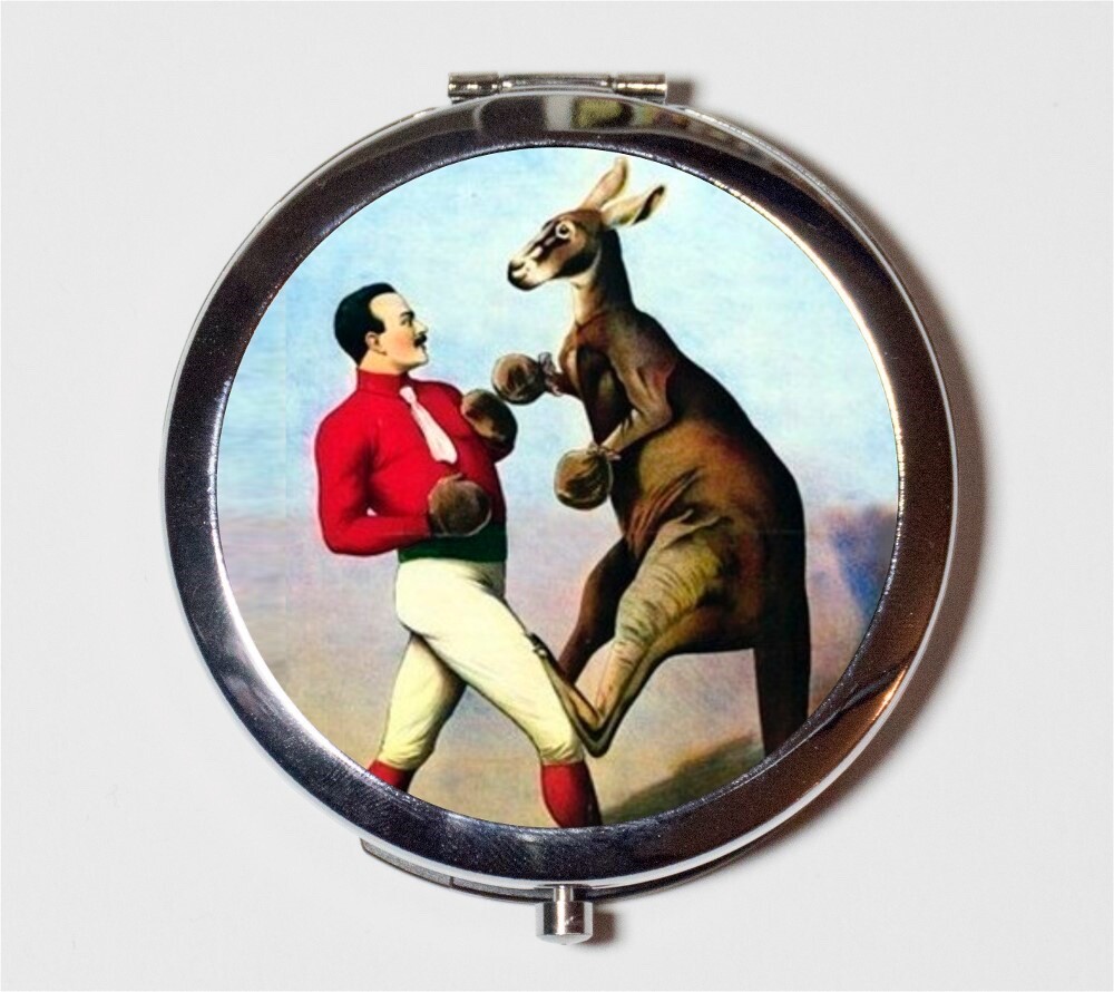 Boxing Kangaroo Boxer Compact Mirror Make Up Pocket Mirror Cosmetics
