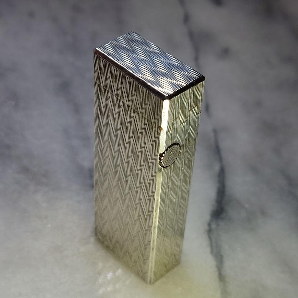 Vintage Dunhill Rolla Gas Lighter Silver Herringbone Working Condition