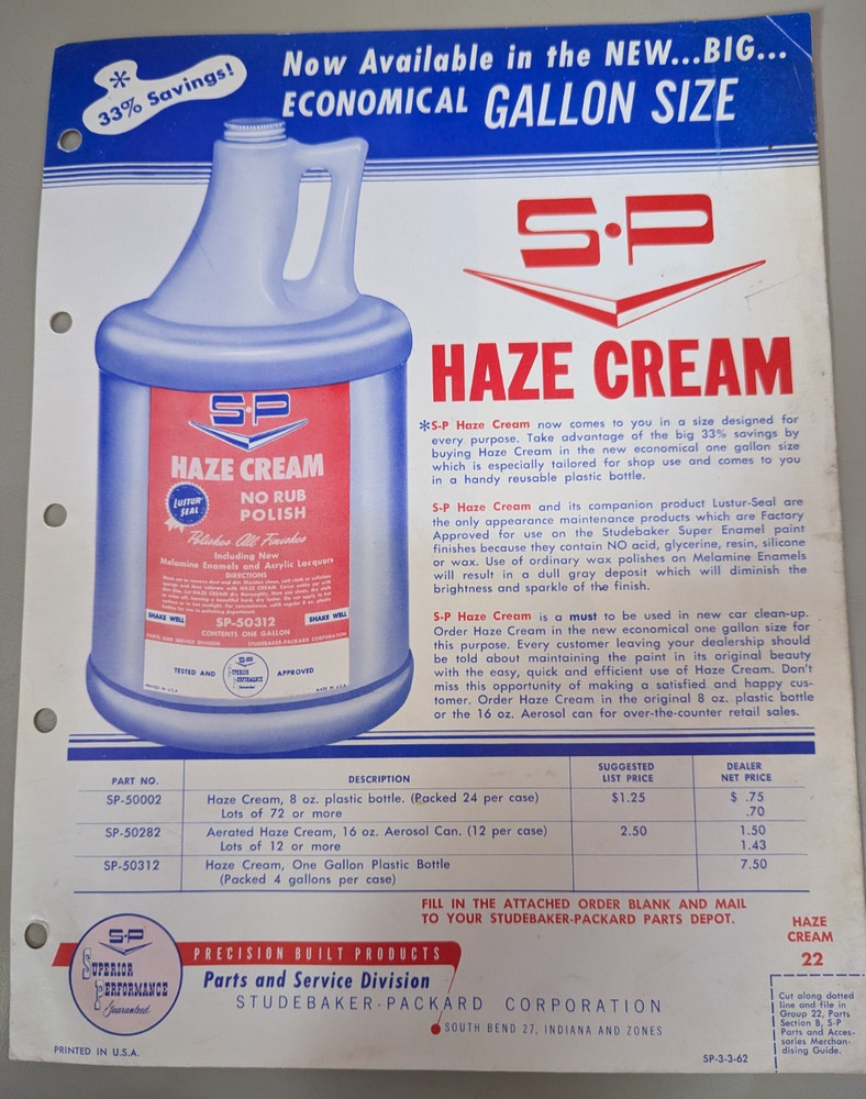 Studebaker Accessories Haze Cream Flyer