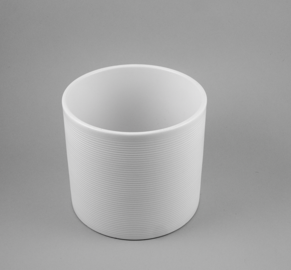 Scheurich Germany Small White Ribbed Ceramic Planter 828-14